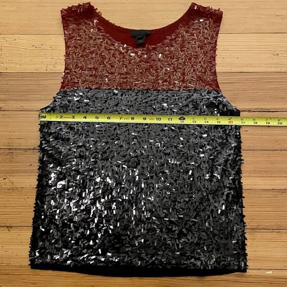 J. Crew collection colorblock paillette sequin tank. Size S. - Picture 7 of 10